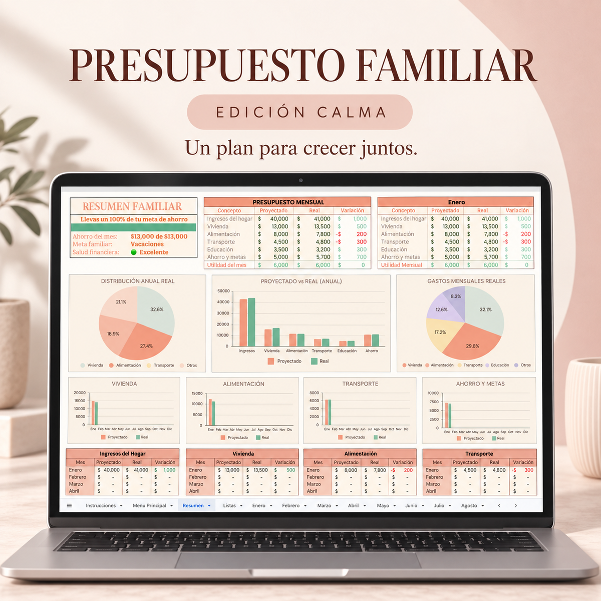Plantilla de Presupuesto Familiar