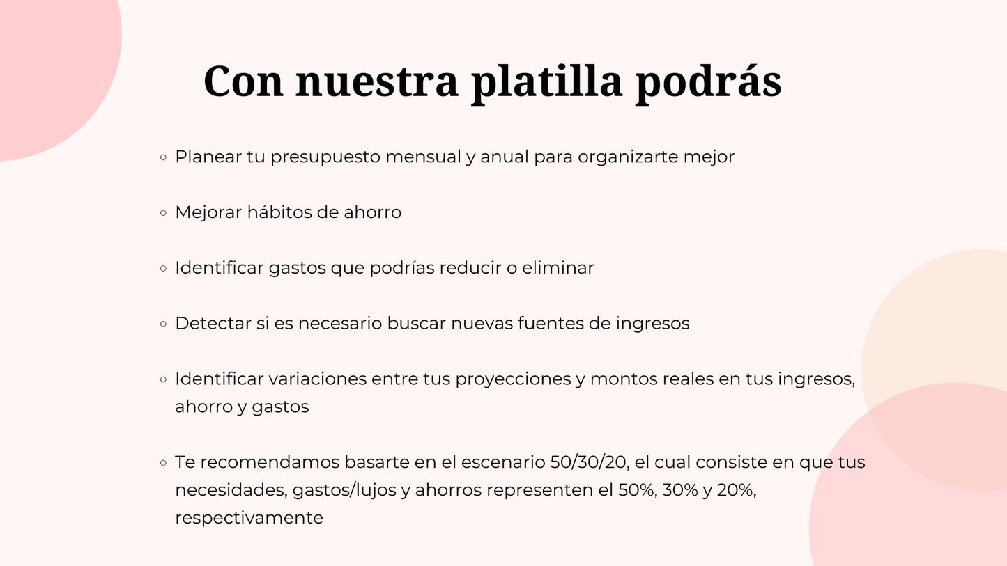 Plantilla Finanzas Personales