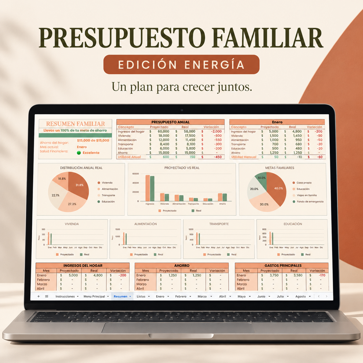 Plantilla de Presupuesto Familiar